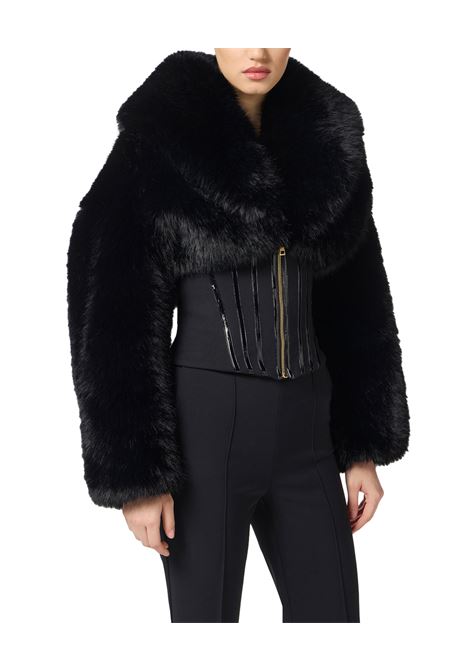Giubbotto Elisabetta Franchi donna GB0557E2110 ecopelliccia Nero ELISABETTA FRANCHI | Giubbino | GB0557E2110